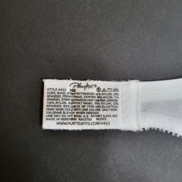 Playtex Secrets 36B Full-Figure UW Lace White Bra -  US4422 - NWT - Picture 10 of 10